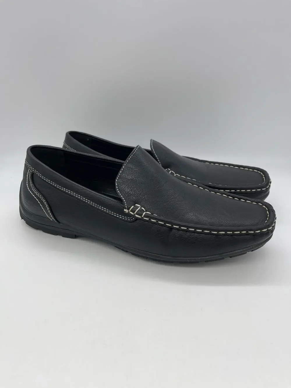 David Stone Black Loafers Mens Size 8